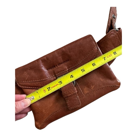 Spikes & Sparrow Brown Leather Crossb ody Waist Fanny Travel Boho Bag - Picture 6 of 10